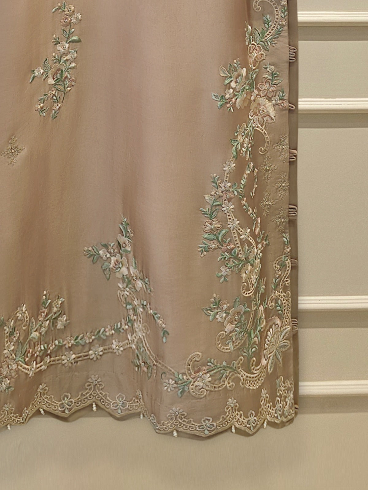 Pure Sheesha Silk Embroidered Shirt S114831