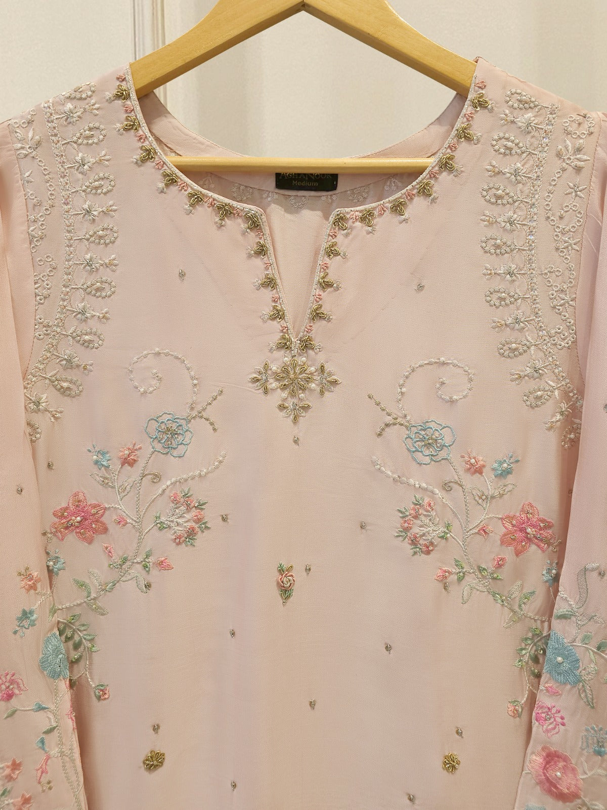 2 Piece- Pure Sheesha Silk Embroidered Suit S115316 Secondary image