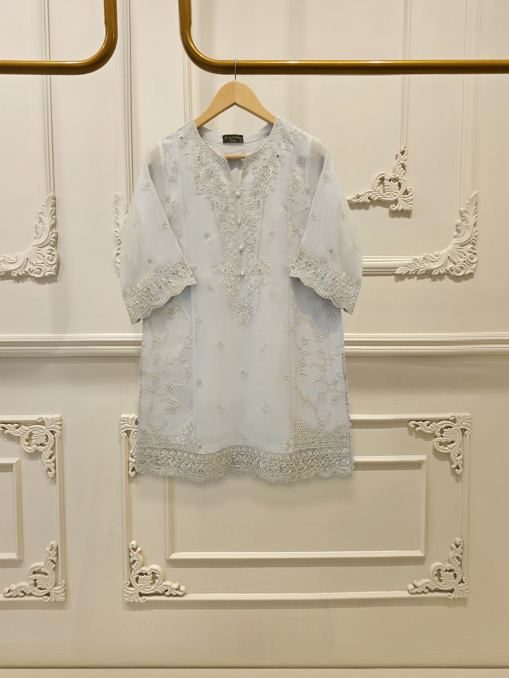 2 Piece - Pure Embroidered Cotton Net Suit S115105