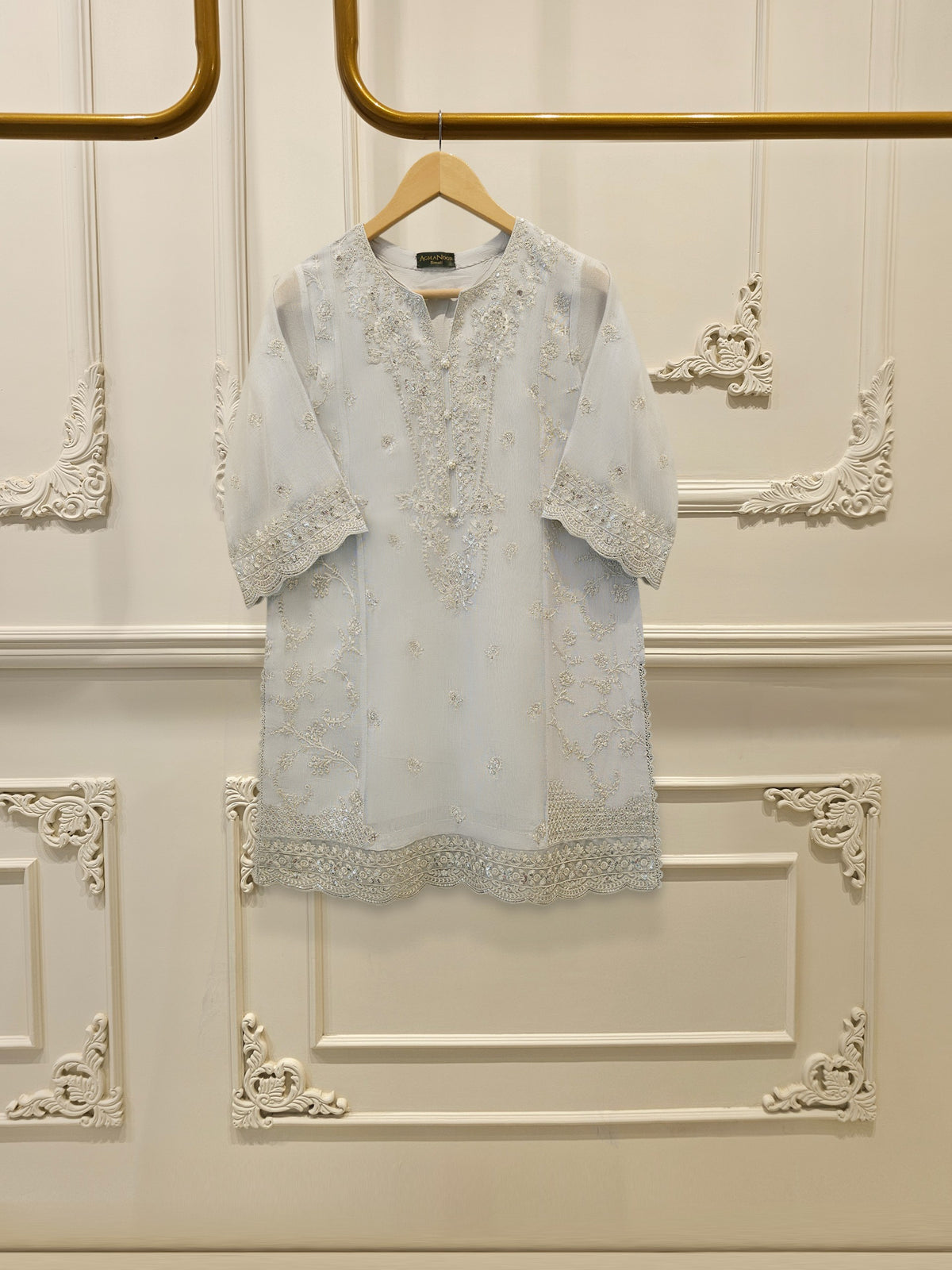 2 Piece - Pure Embroidered Cotton Net Suit S115105