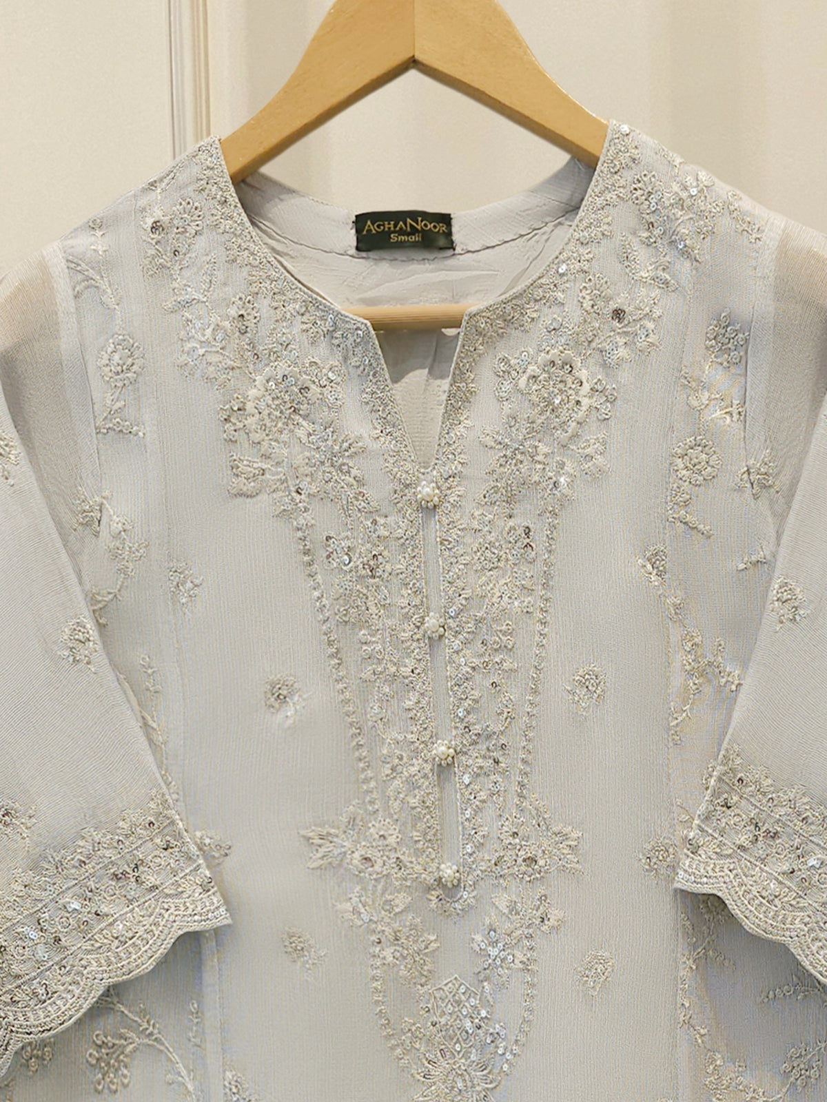 2 Piece - Pure Embroidered Cotton Net Suit S115105