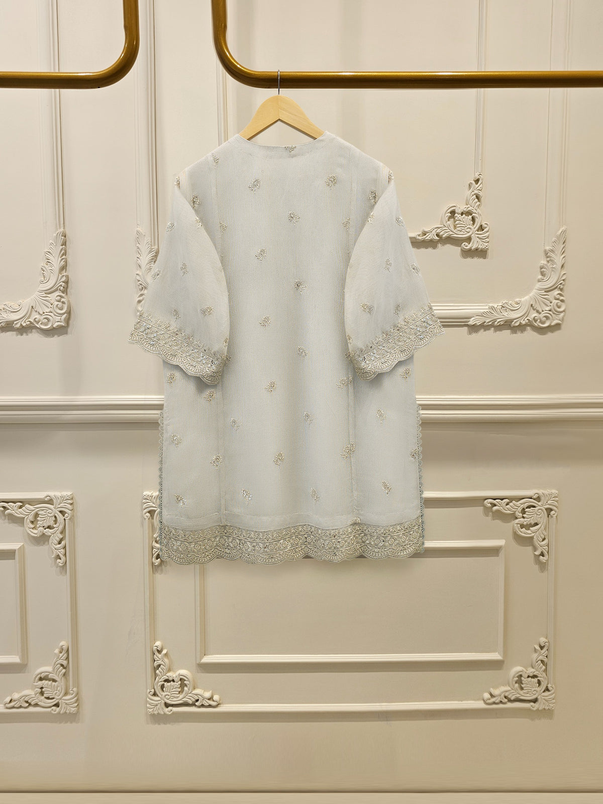 2 Piece - Pure Embroidered Cotton Net Suit S115105
