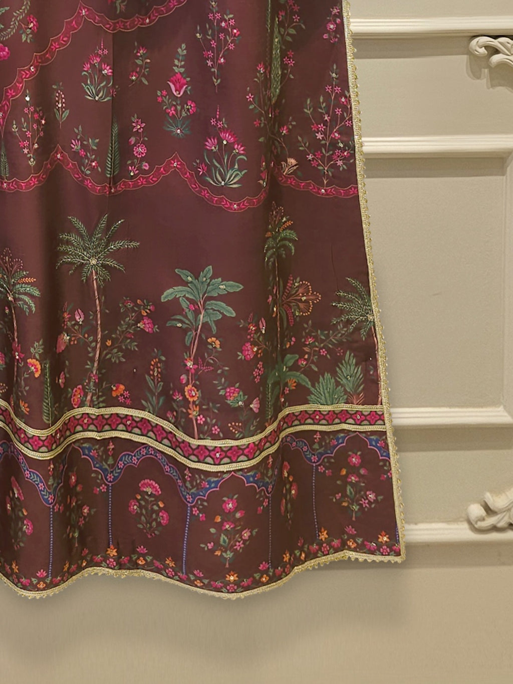 Pure Raw Silk Embroidered Shirt S114996