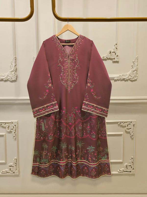 Pure Raw Silk Embroidered Shirt S114996
