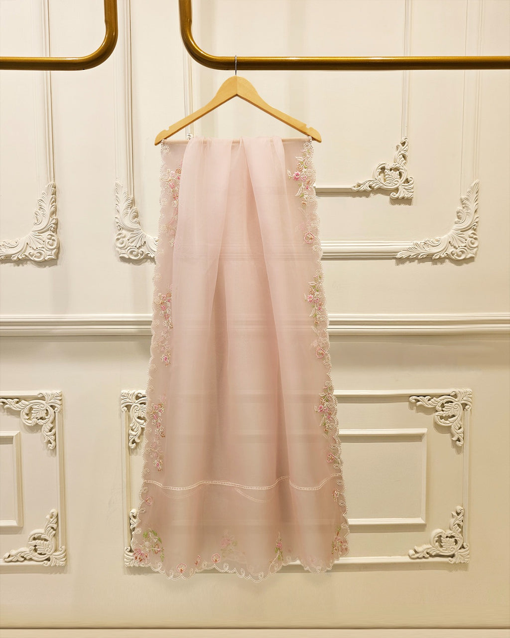 3 Piece - Pure Organza Embroidered Suit S115710