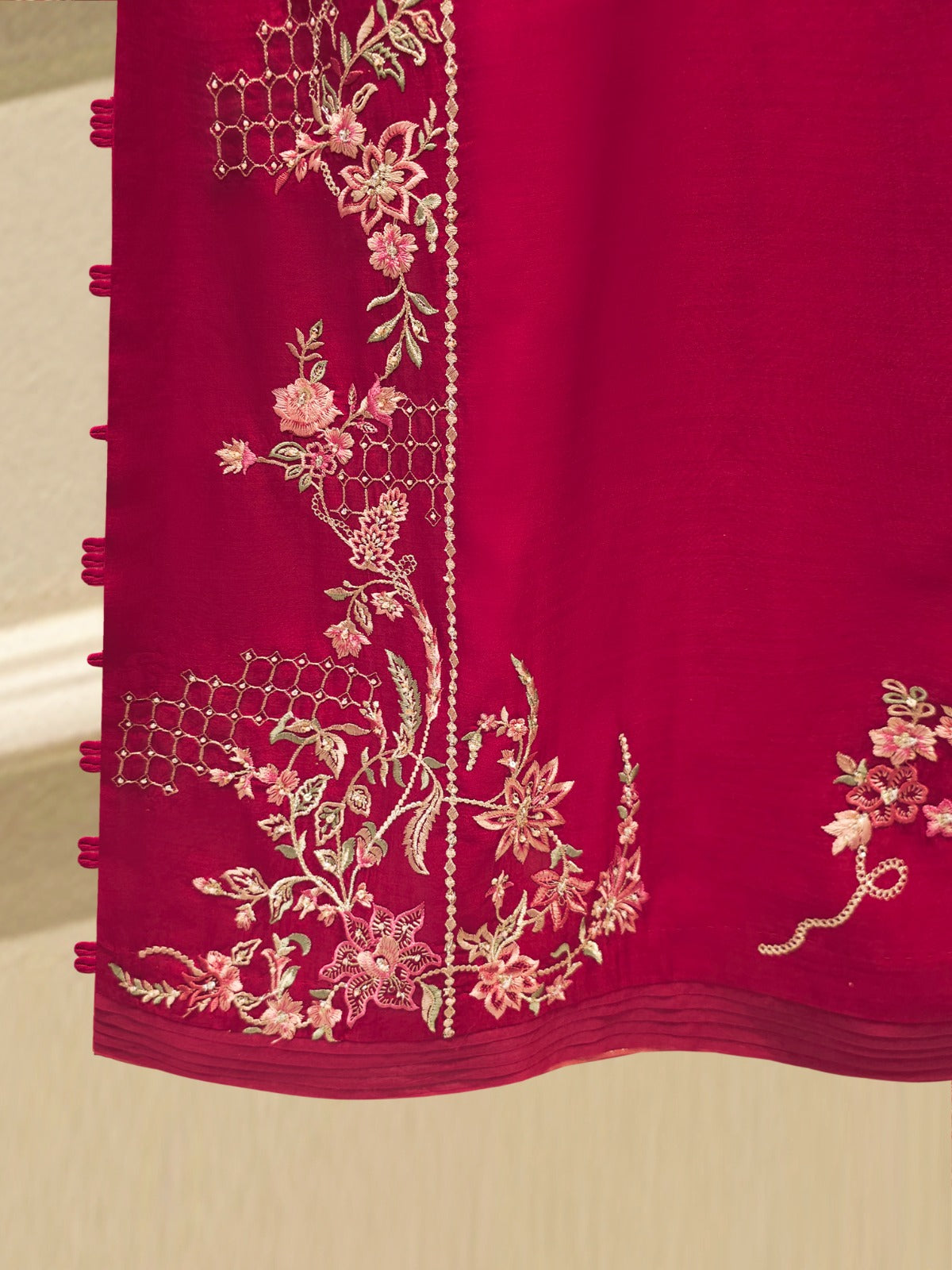 3 Piece - Pure Khaddi Silk Embroidered MTO0007 ( Made to Order)