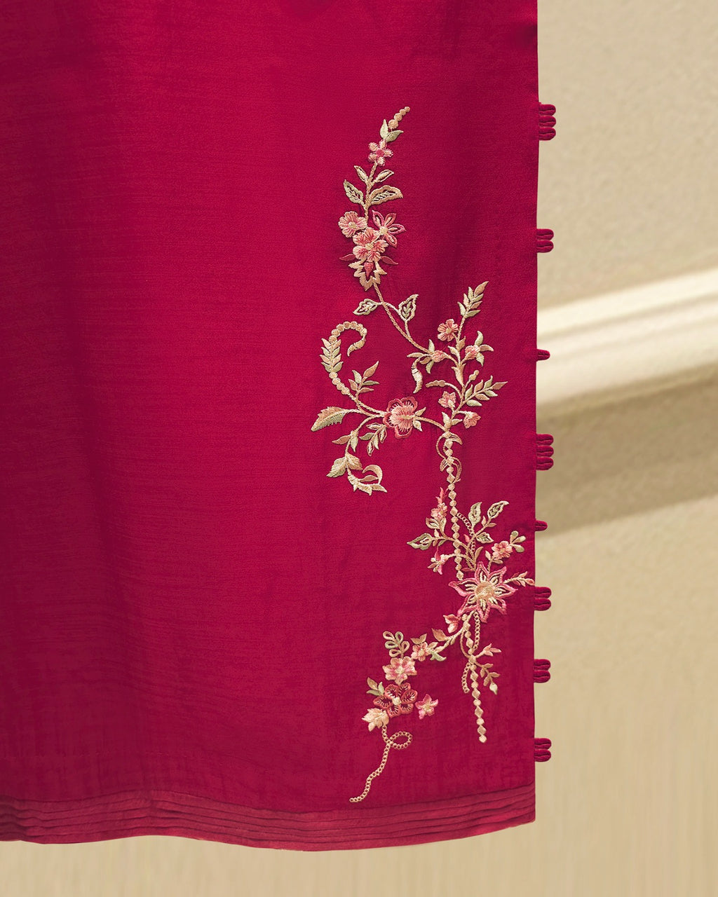 3 Piece - Pure Khaddi Silk Embroidered MTO0007 ( Made to Order)