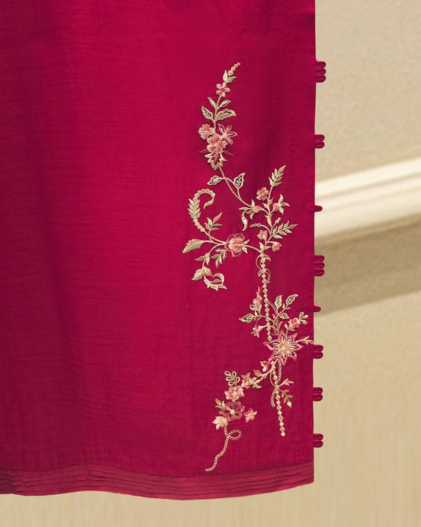 3 Piece - Pure Khaddi Silk Embroidered MTO0007 ( Made to Order)