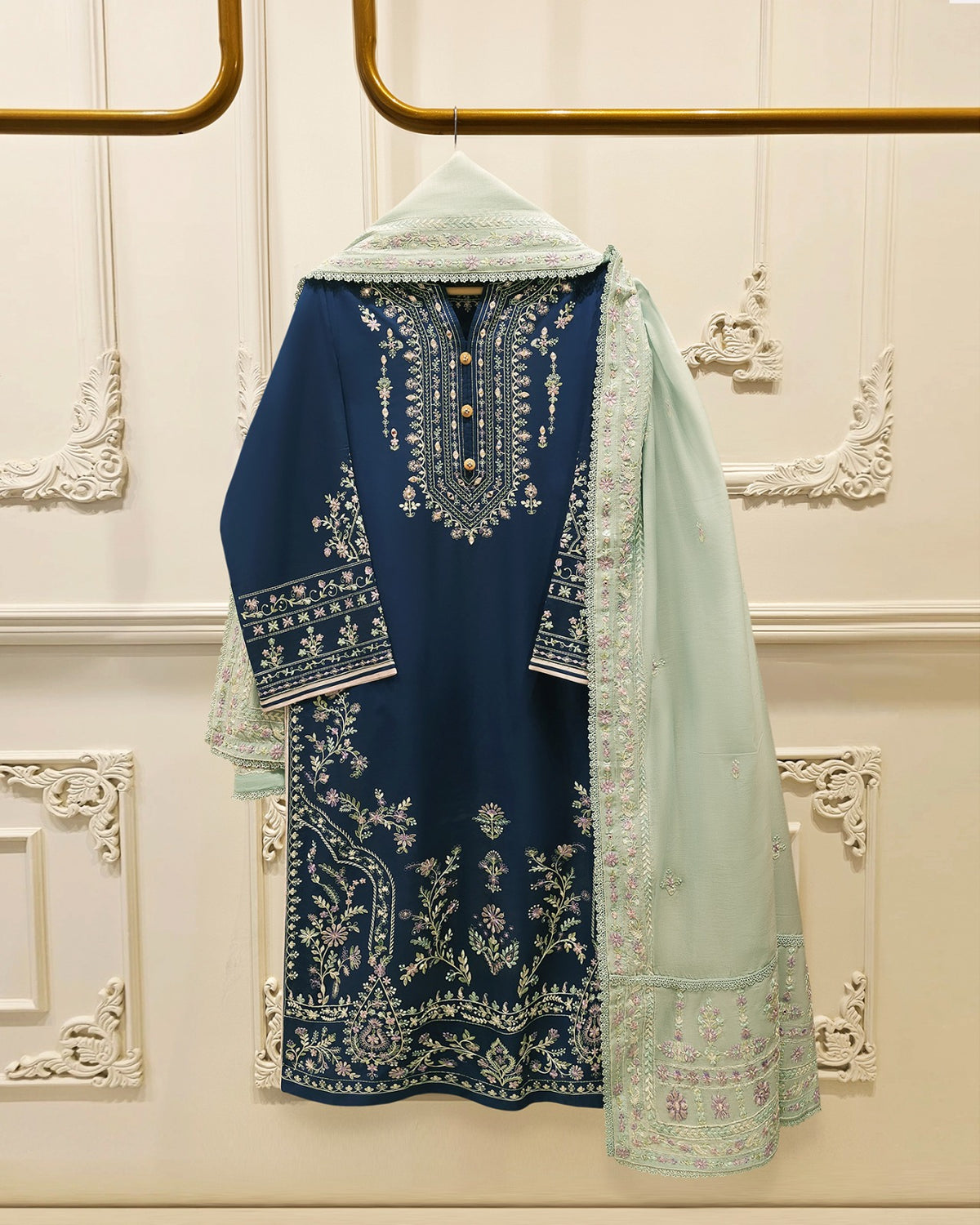 2 Piece - Embroidered Cambric Suit S115648 Main image