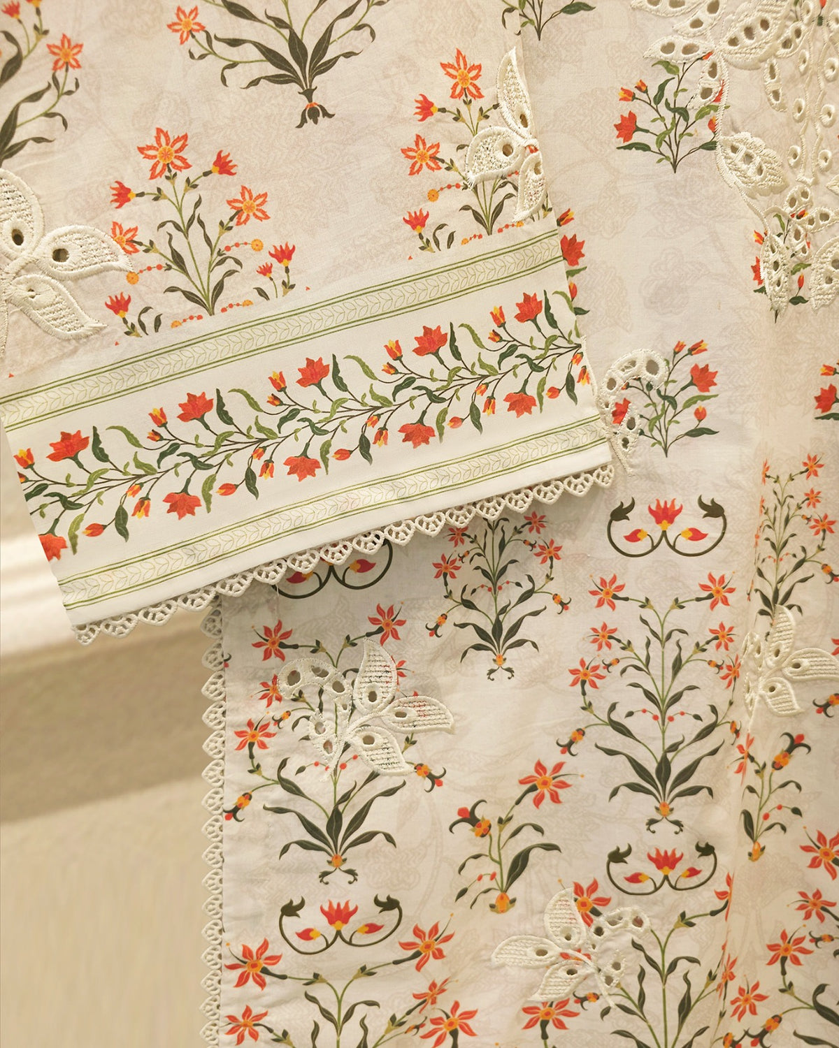 2 Piece - Embroidered Cambric Suit S115698