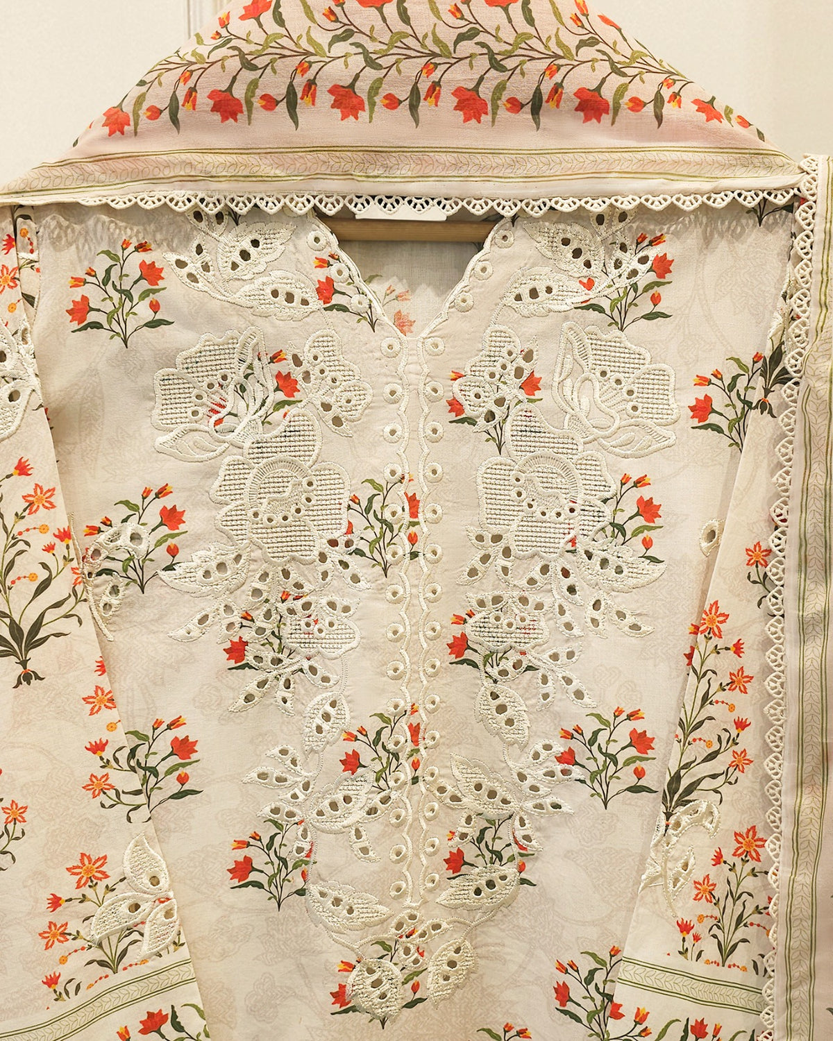 2 Piece - Embroidered Cambric Suit S115698