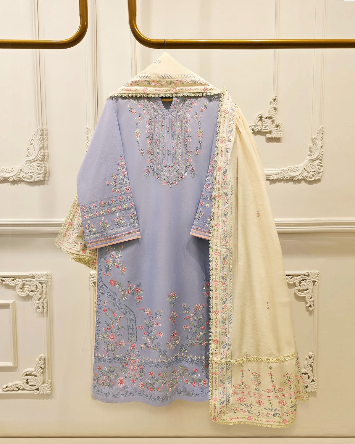 2 Piece - Embroidered Cambric Suit S115727 Main image