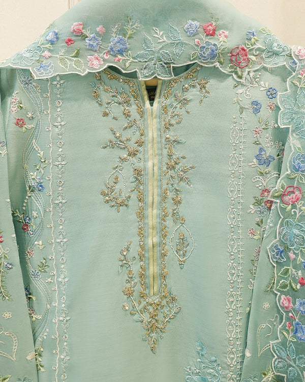 3 Piece - Pure Khaddi Silk Embroidered  Suit S115754