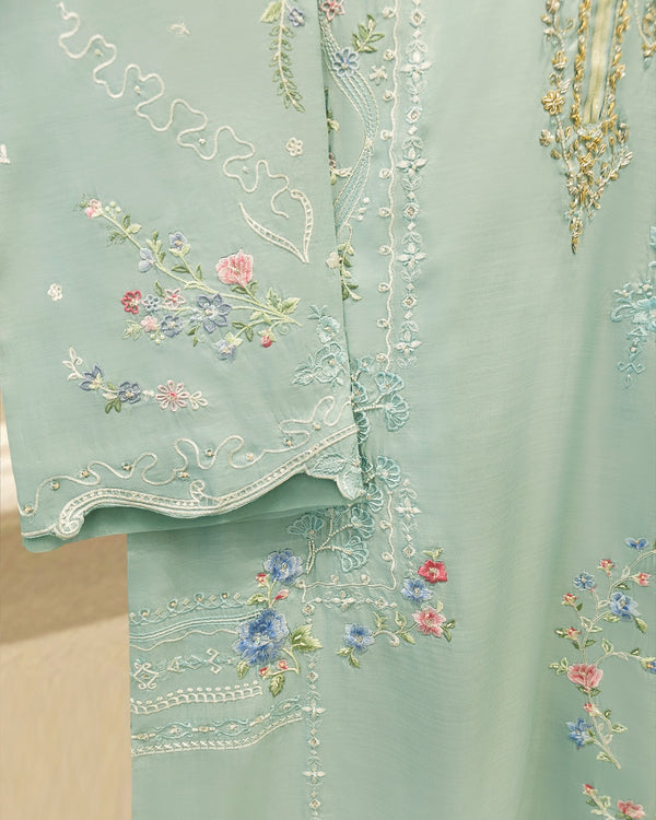 3 Piece - Pure Khaddi Silk Embroidered  Suit S115754