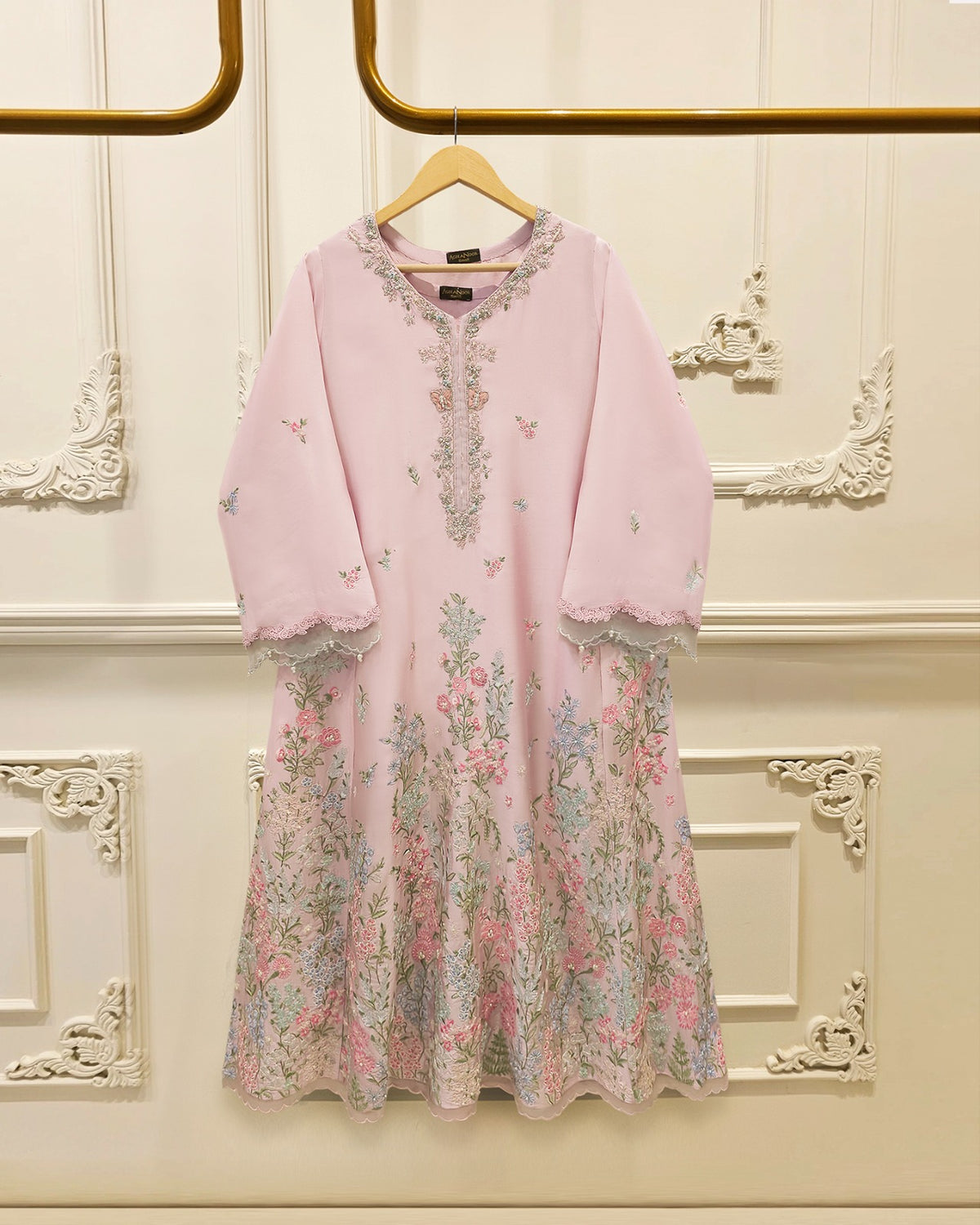 2 Piece- Pure Sheesha Silk Embroidered Suit S115759 Main image