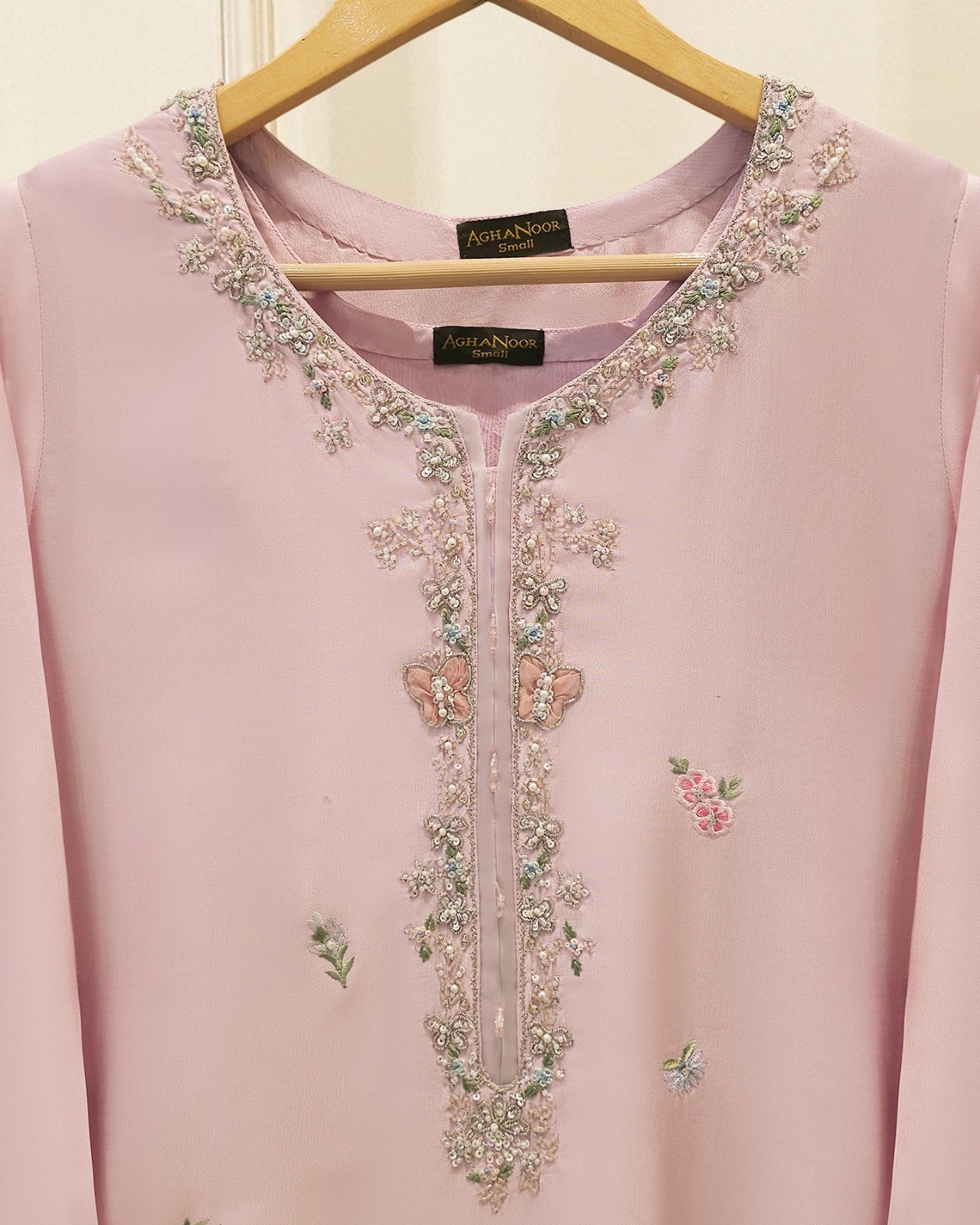 2 Piece- Pure Sheesha Silk Embroidered Suit S115759 Secondary image