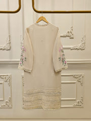 2 Piece - Pure Cotton Net Embroidered Suit S111668