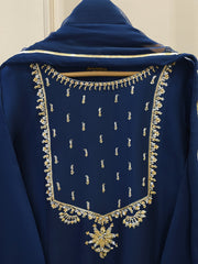 3 Piece- Pure Silk Net Embroidered Suit S111922