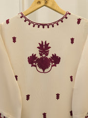 3 Piece - Pure Embroidered Cotton Net Suit S111971