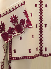 3 Piece - Pure Embroidered Cotton Net Suit S111971