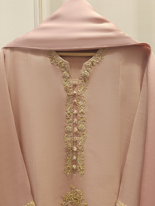3 Piece - Pure Embroidered Cotton Net Suit S111980