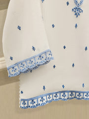 3 Piece - Pure Embroidered Cotton Net Suit S112000