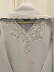 3 Piece - Pure Embroidered Cotton Net Suit S112035