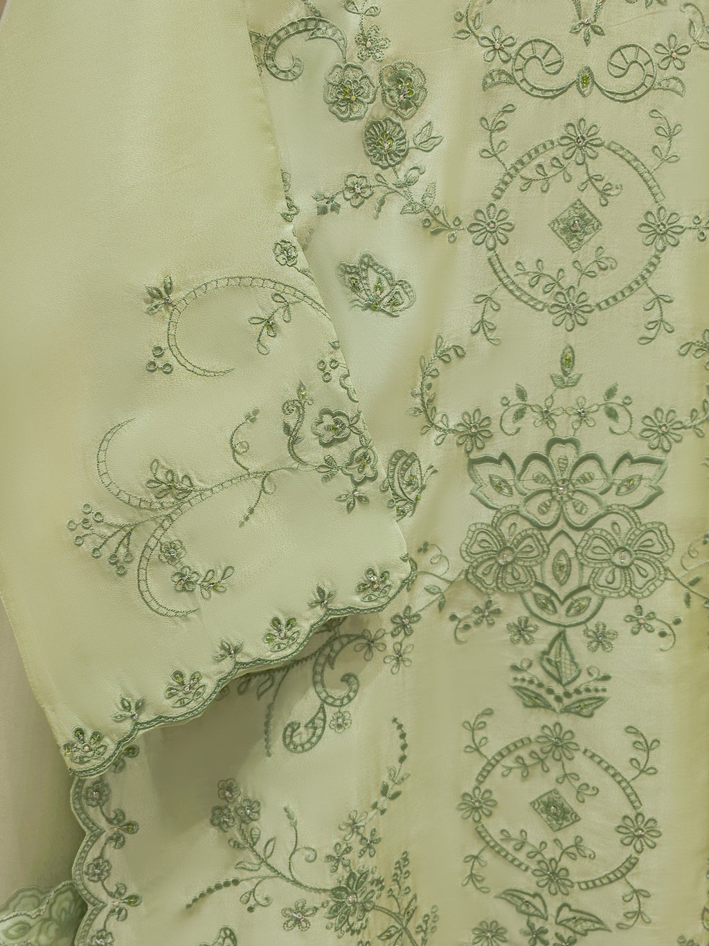 3 Piece-  Pure Embroidered Sheesha Silk Suit S112061