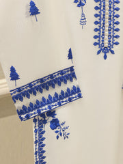 3 Piece - Pure Embroidered Cotton Net Suit S112057
