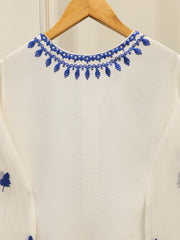 3 Piece - Pure Embroidered Cotton Net Suit S112057