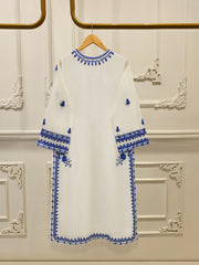 3 Piece - Pure Embroidered Cotton Net Suit S112057