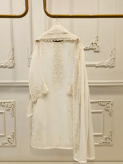 3 Piece - Pure Bamber Chiffon Embroidered Suit S112078