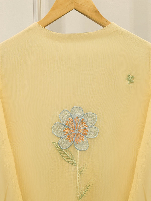 2 Piece - Pure Embroidered Cotton Net Suit S112077