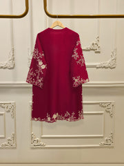3 Piece- Pure Khadi Silk Embroidered Suit S112033