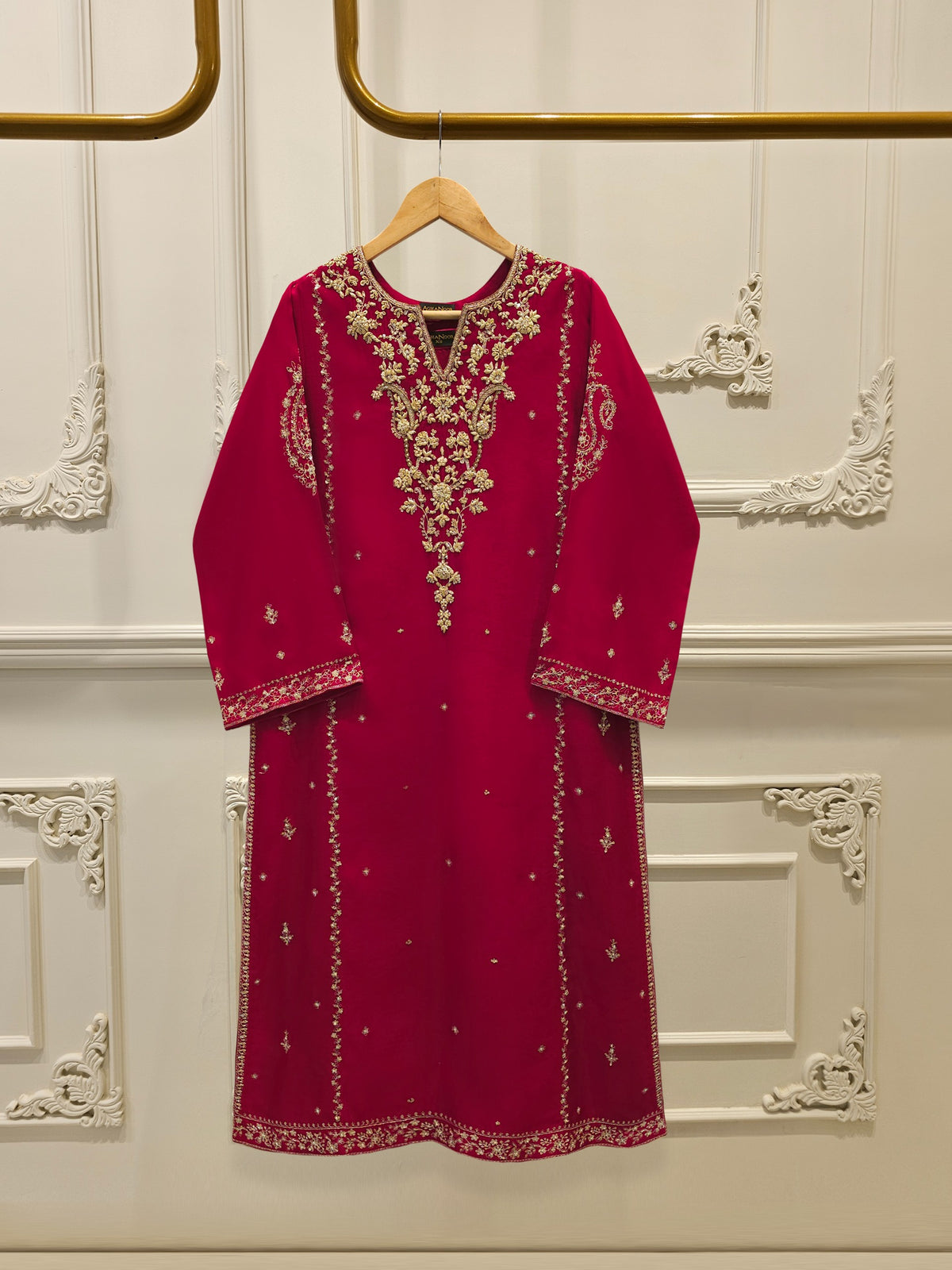 2 Piece - Embroidered Silk Net Suit S112132