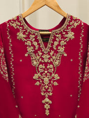 2 Piece - Embroidered Silk Net Suit S112132