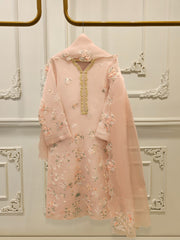 3 Piece - Pure Embroidered Organza Suit S112134