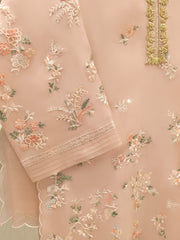 3 Piece - Pure Embroidered Organza Suit S112134