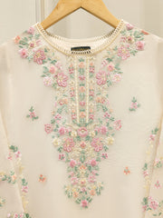 2 Piece - Pure Embroidered Cotton Net Suit S112173