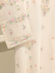 2 Piece - Pure Embroidered Cotton Net Suit S112173