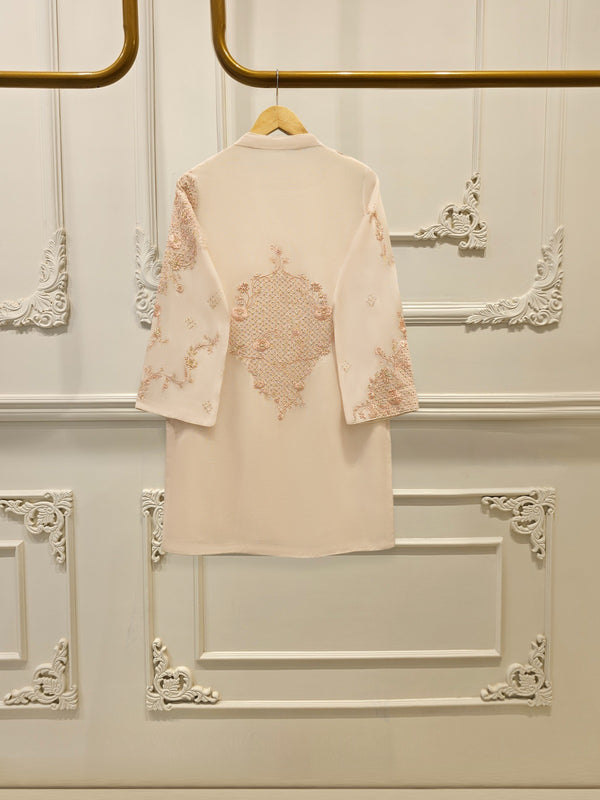 2 Piece - Pure Embroidered Cotton Net Suit S112323