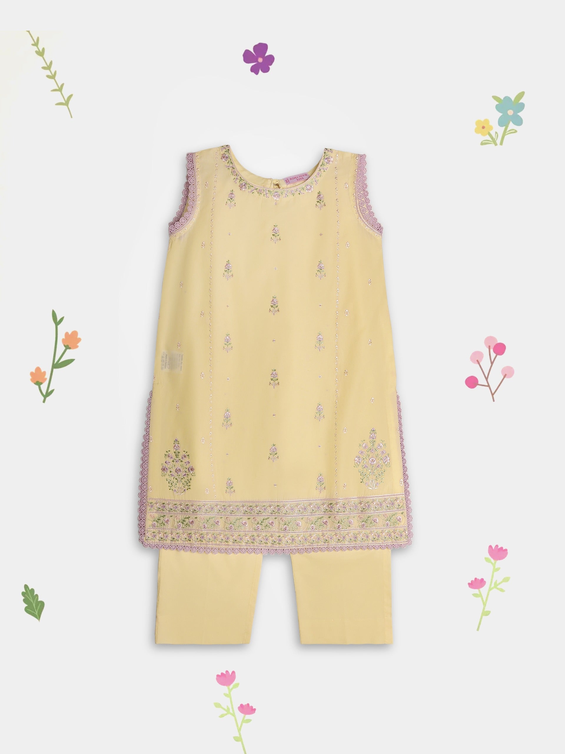 (Kids) - Embroidered Lawn Shirt - FKD-088 (Single Shirt)