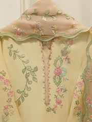 3 Piece- Pure Khadi Silk Embroidered Suit S112219