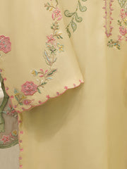 3 Piece- Pure Khadi Silk Embroidered Suit S112219