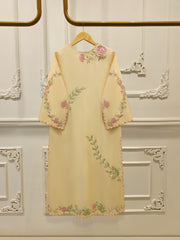 3 Piece- Pure Khadi Silk Embroidered Suit S112219