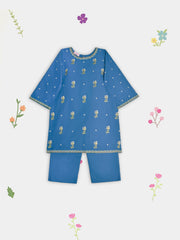 (Kids) 2 Piece - Embroidered Lawn Suit FKD-090