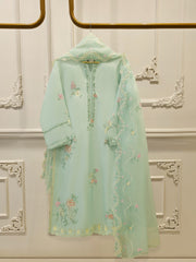 3 Piece- Pure Khaddi Silk Embroidered Suit S112281