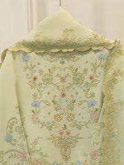 3 Piece- Pure Khaddi Silk Embroidered Suit S112306