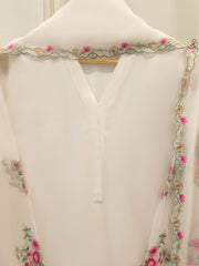 3 Piece - Pure Bamber Chiffon Embroidered Suit S112310