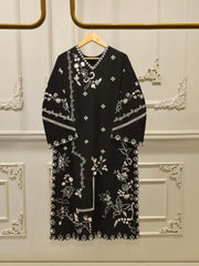 2 Piece- Pure Silk Net Embroidered Suit S112319